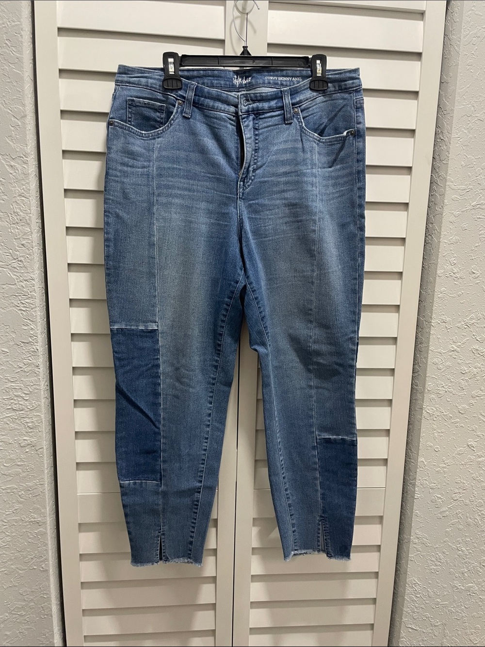 Style & Co. Patchwork Ankle Jeans - Blue